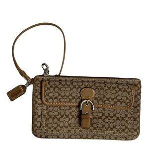 Coach mini c brown tan soho wristlet wallet bag